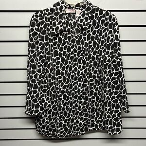Anna Black and White Patterned Blouse